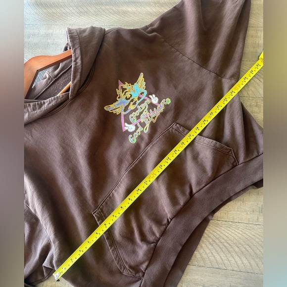 Boys Lie Goodbye and Good Riddance Brown Cropped Hoodie One Size​​ - Picture 7 of 8